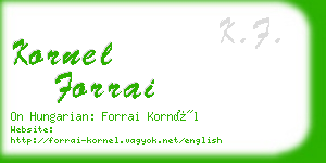 kornel forrai business card